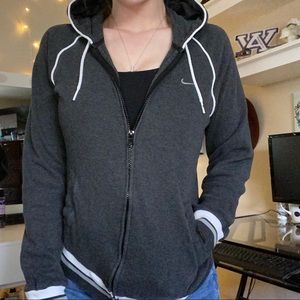 Vintage Nike Zip up Hoodie Grey and White LOWEST